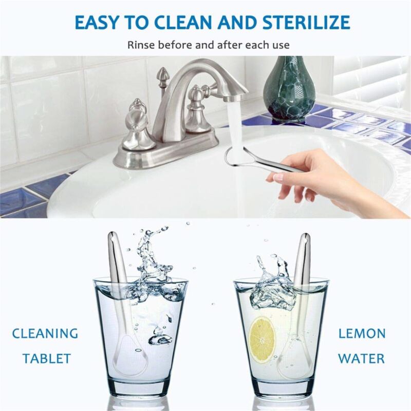 Tounge Cleaner Scraper Dental Care Oral Hygiene Mouth Kit Stainless Steel