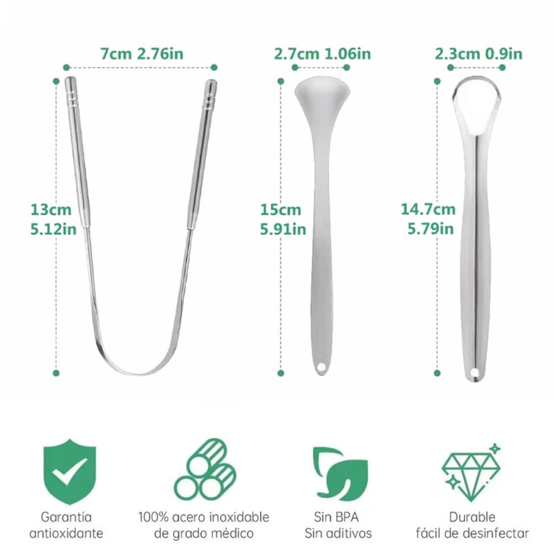 Tounge Cleaner Scraper Dental Care Oral Hygiene Mouth Kit Stainless Steel