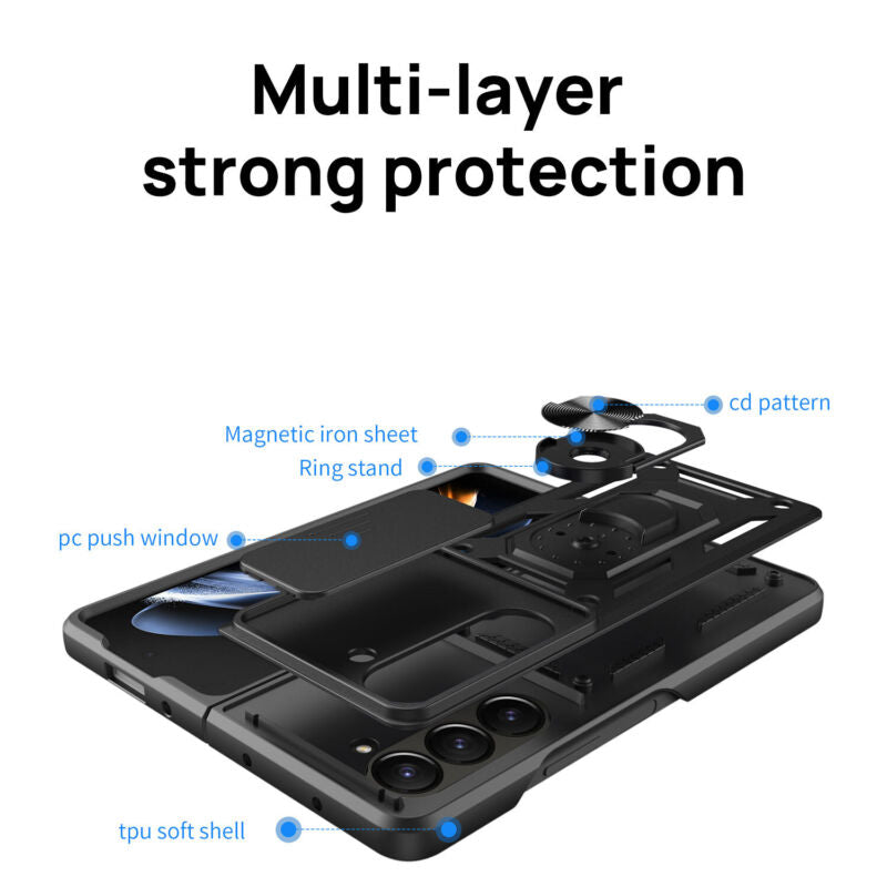 For Samsung Galaxy Z Flip Fold 5 4 5G Case Shockproof Rugged Ring Holder Cover
