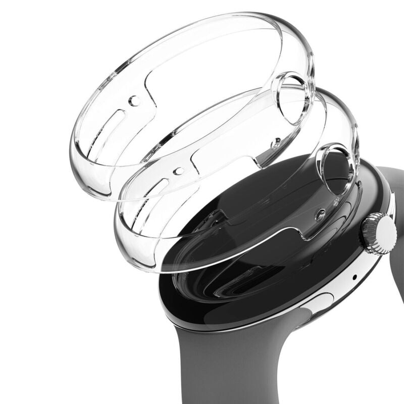 For Google Pixel Watch Case Shockproof Clear Hard Case Cover Screen Protector