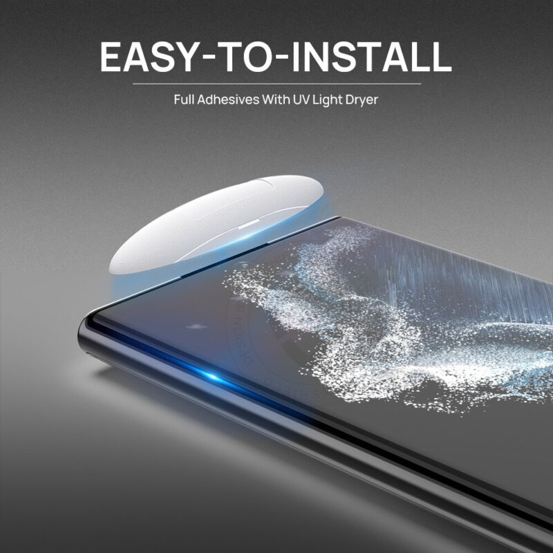 [FULL SET] For Galaxy S23 Plus Ultra UV Full Cover Glass Screen + Lens Protector