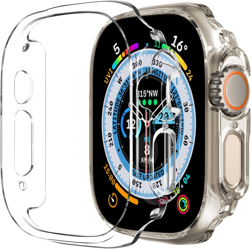 Maxshield For Apple Watch Ultra 49mm Tempered Glass Screen Protector Case Cover