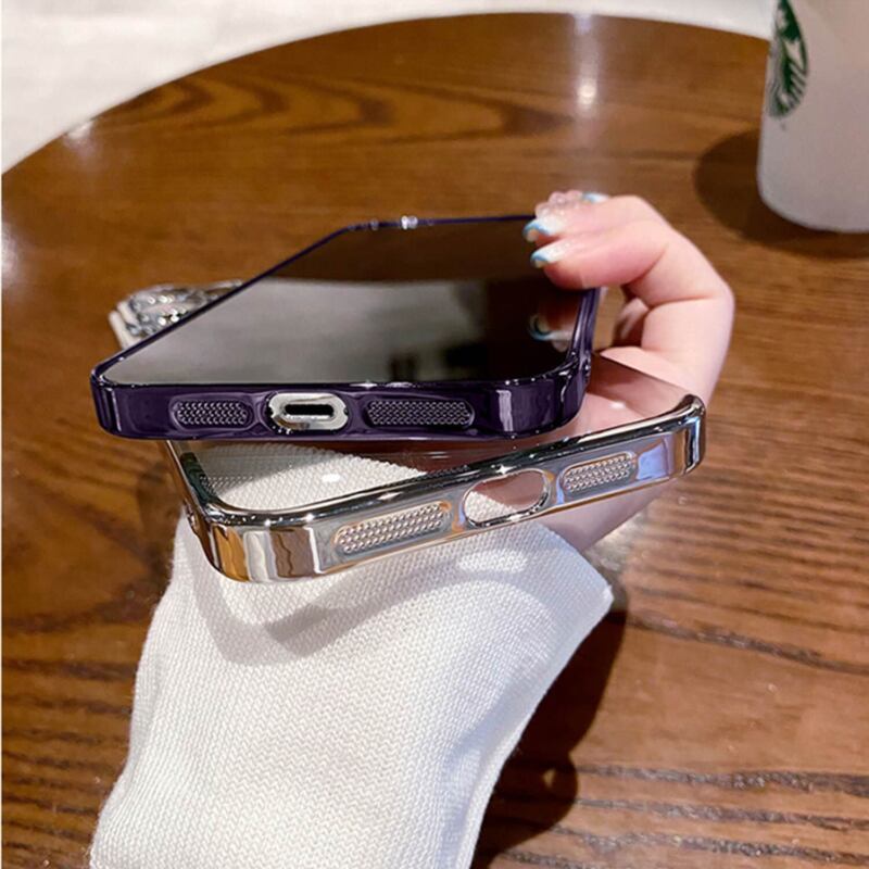 For iPhone 13 14 Pro Max Plus Case Clear Mag safe Plating TPU Magnetic Slim Cover