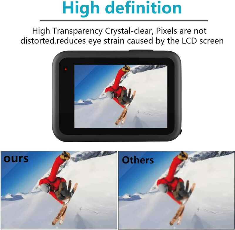 For GoPro Hero 8 11 Black Glass Camera Lens Screen protector+Lens Cover Cap