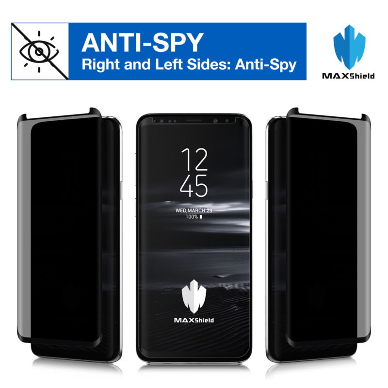 MAXSHIELD Privacy Glass Screen Protector For Samsung Galaxy S23 S22 S21 FE Plus Ultra