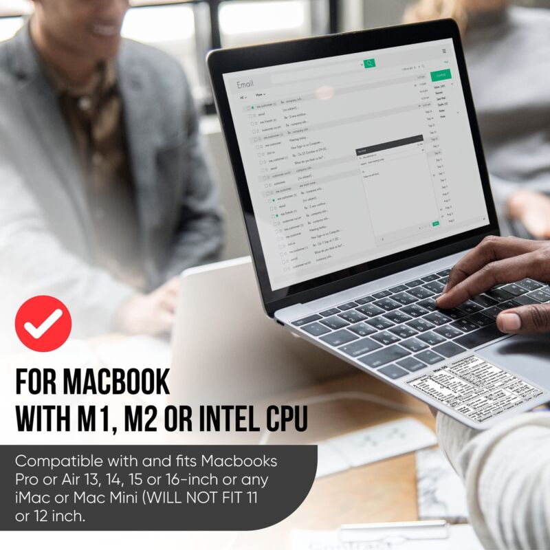 For Macbook PC Laptop Windows Reference Guide Keyboard Shortcuts Sticker Adhesive