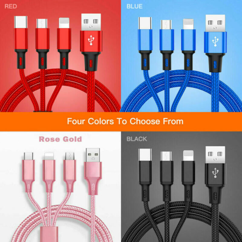 5 in 1 Multi USB Charger Charging Cable For iPhone USB TYPE C Android Micro