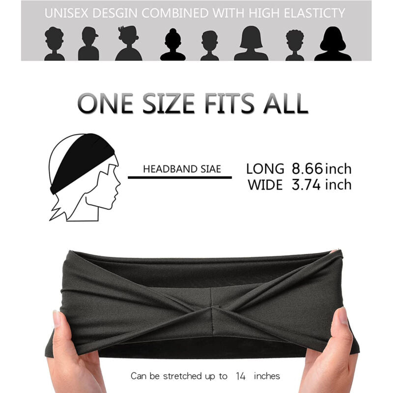 Sports Headbands Yoga Running Stretch Workout Head Hair Band For Women Men