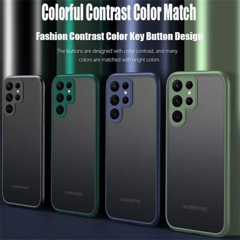 For Samsung S23 Ultra Plus A73 A53 A22 A13 4g 5g Case Shockproof Armor Matte Bumper Back Cover