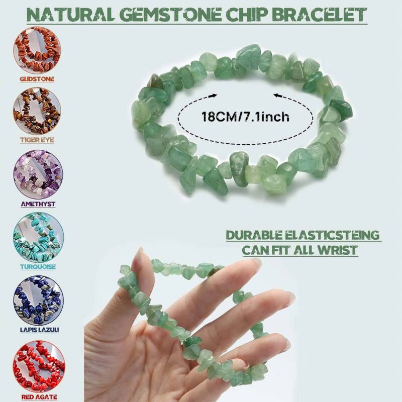 Natural Gemstone Tumbled Crystal Fitbit Versa 4  Chakra Wicca Jewelry Rose Quartz Bracelet
