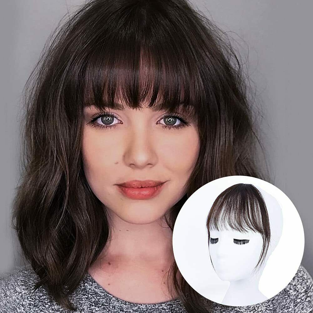 Natural Thin Fringe Bangs False Fake Hair Extension Clip In Front Hairpieces AU