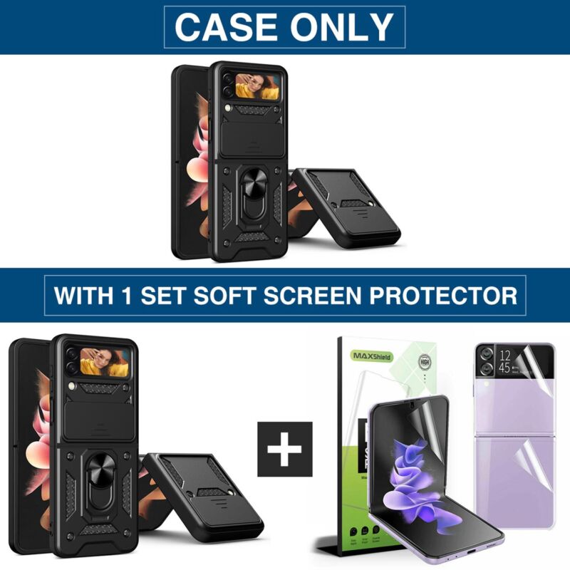 For Samsung Galaxy Z Flip Fold 5 4 5G Case Shockproof Rugged Ring Holder Cover
