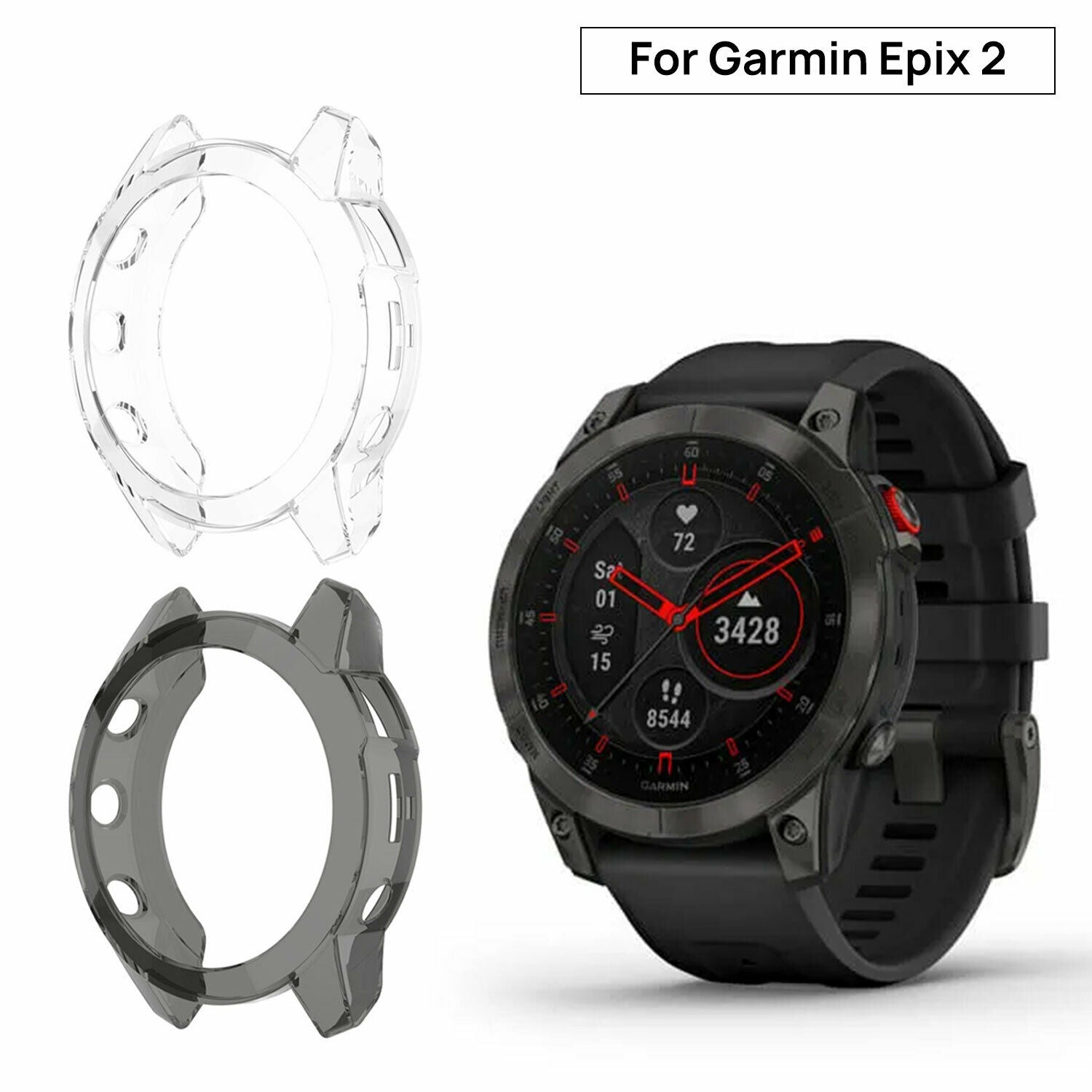 For Garmin Epix Gen 2 Case Cover Shockproof TPU Clear Shell Charging C iCase Casefactory