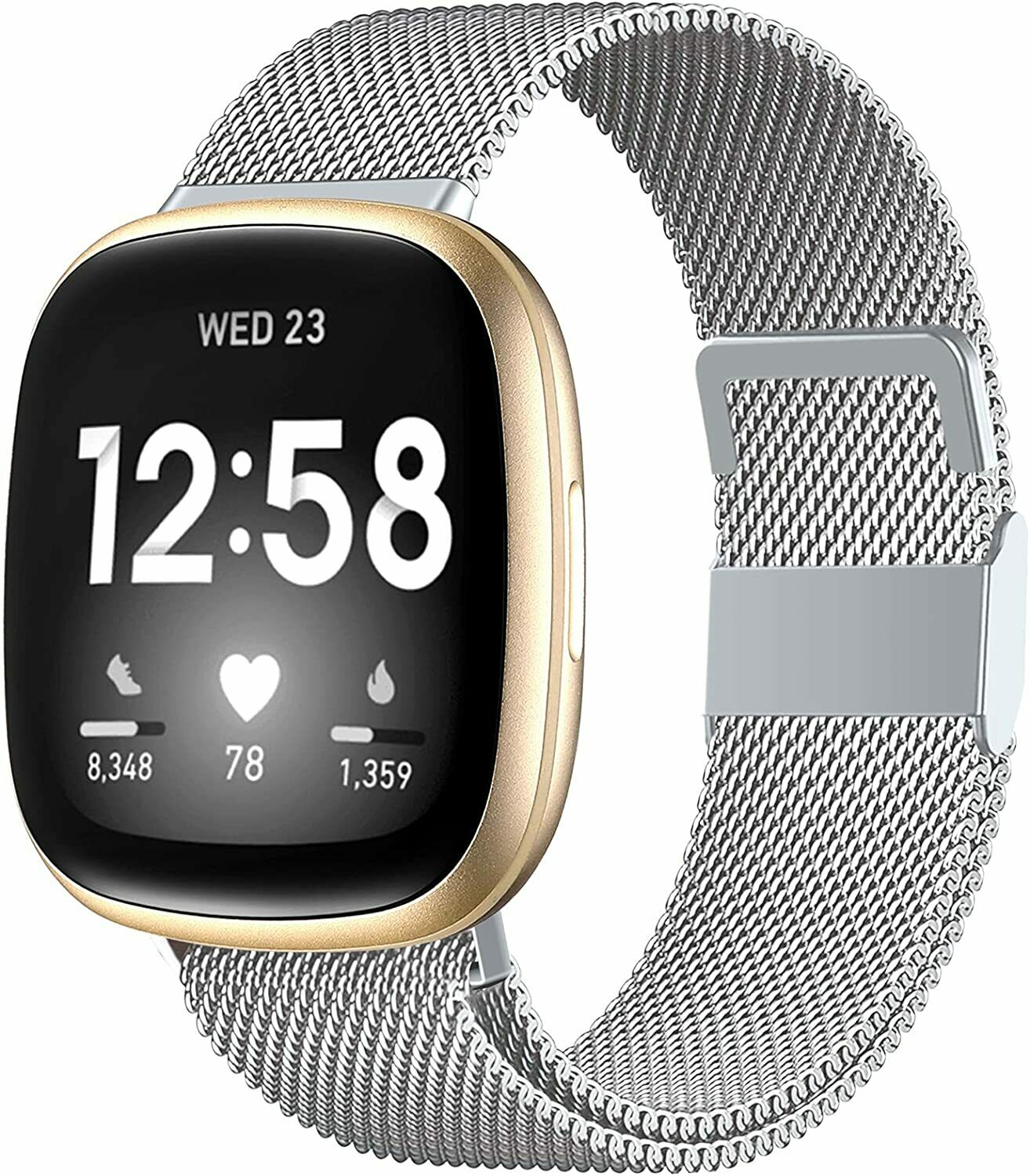 For Fitbit Versa 2 3 Lite Milanese Stainless Magnetic Smart Watch Band WristBand