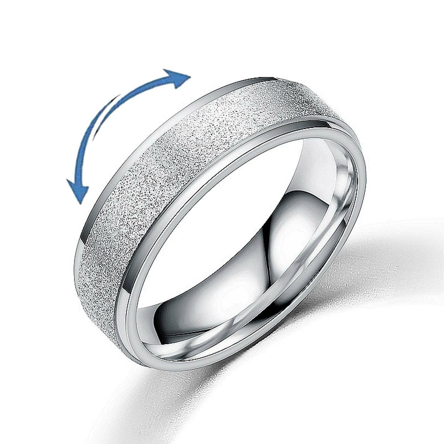 Anxiety Spinner Rings Rotating Stress Fidget Band Men or Women Unisex S/Steel AU