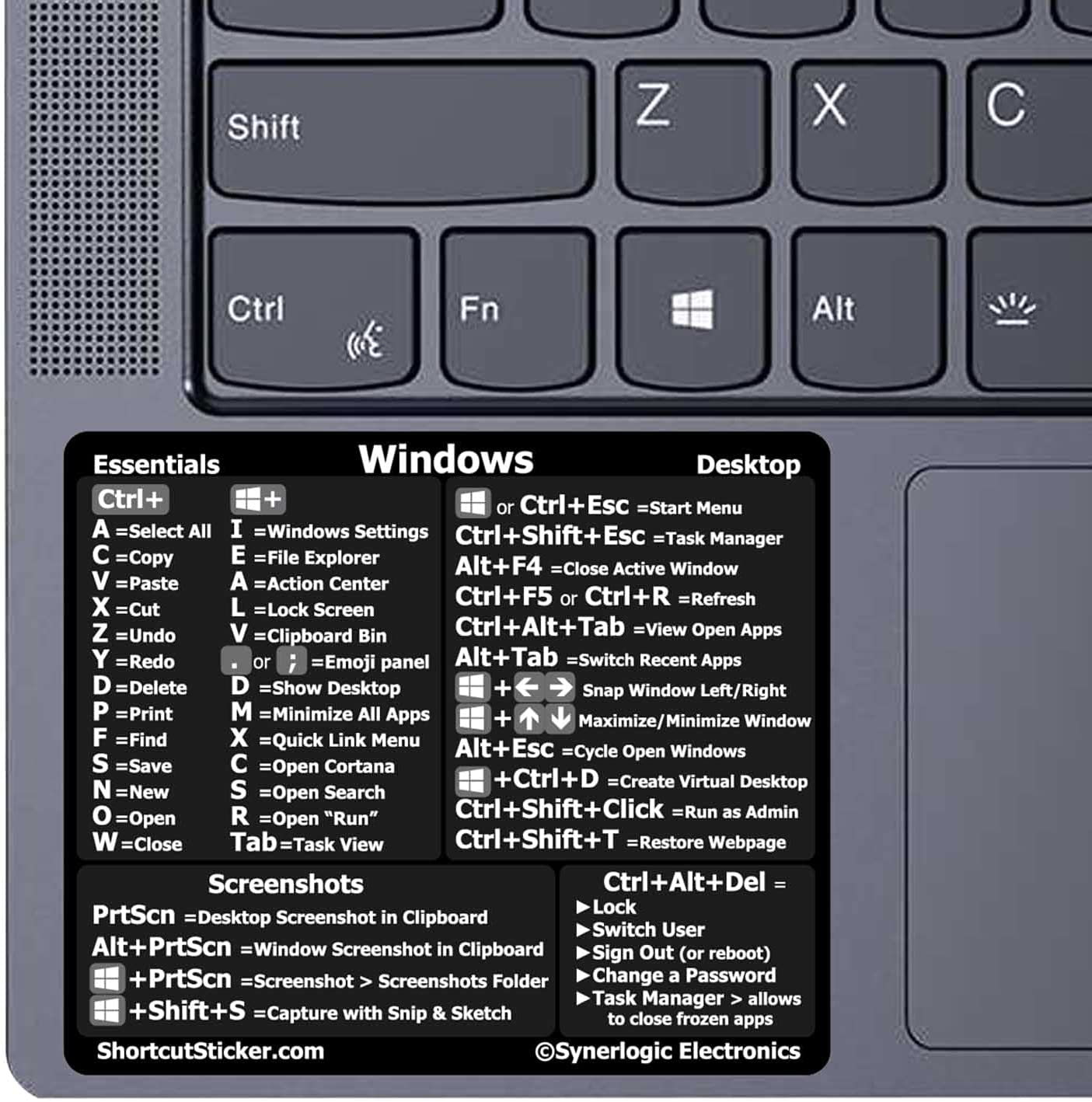 For Macbook PC Laptop Windows Reference Guide Keyboard Shortcuts Sticker Adhesive