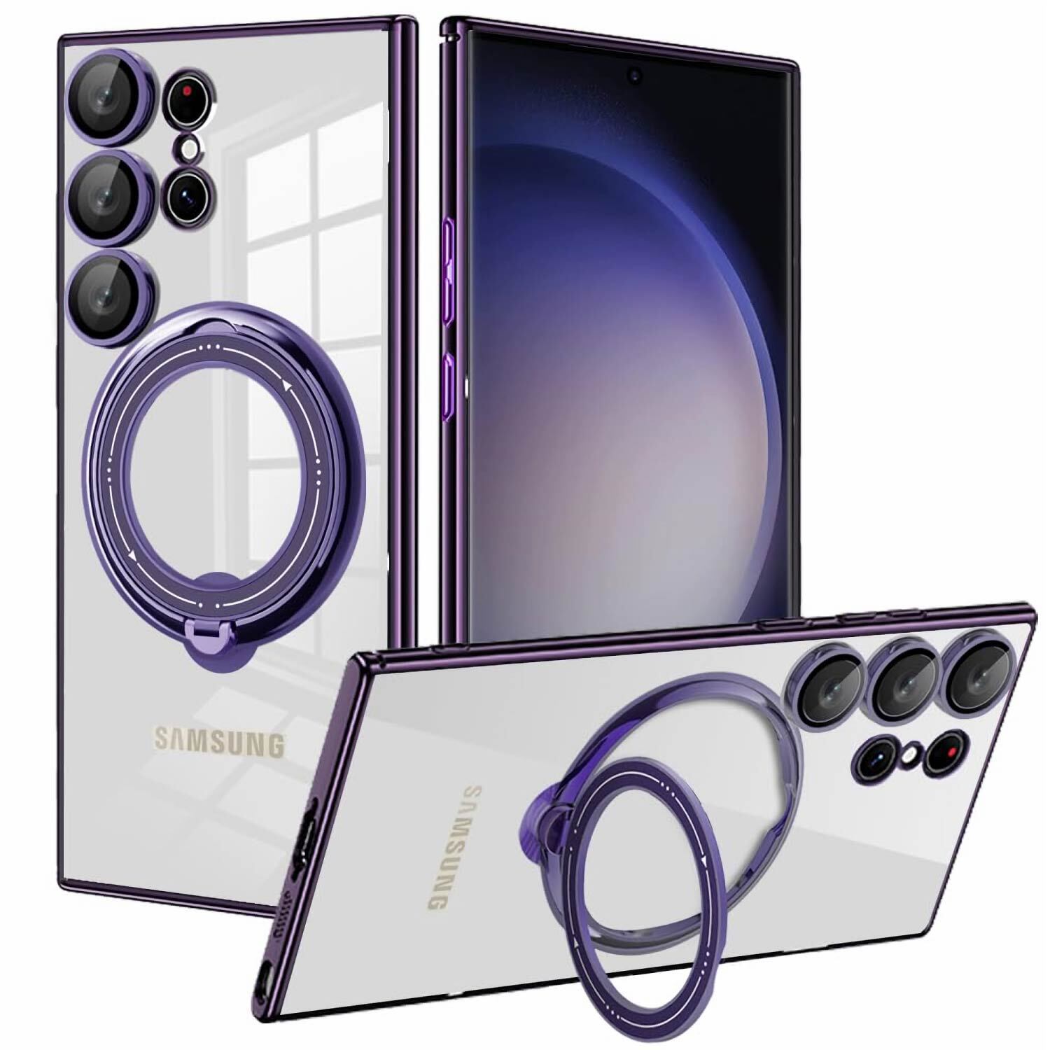 For Samsung Galaxy S24 Plus Ultra 5G Mag Safe Ring Case Cover