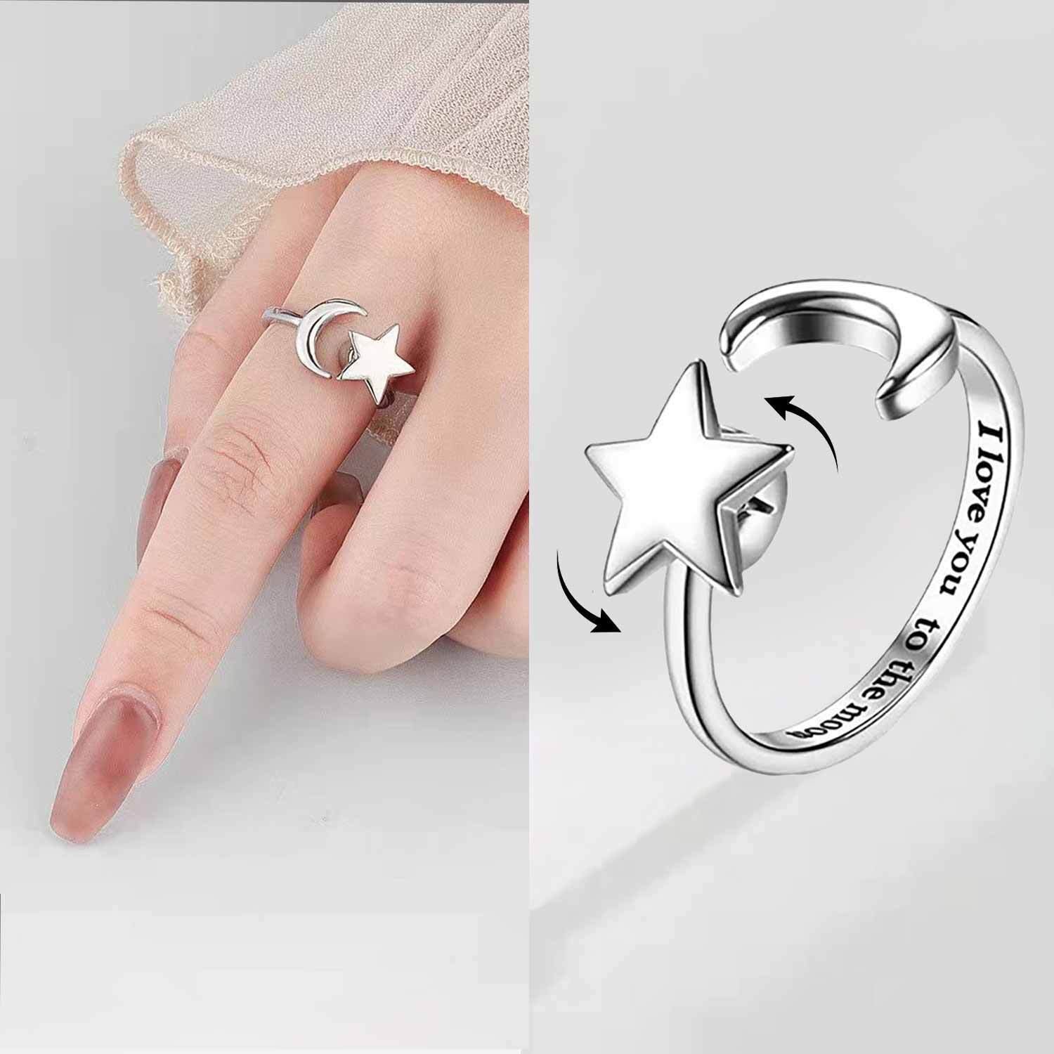 Anxiety Worry Fidget Spinner Ring Meditation Spinner Ring Adjustable Opening AU