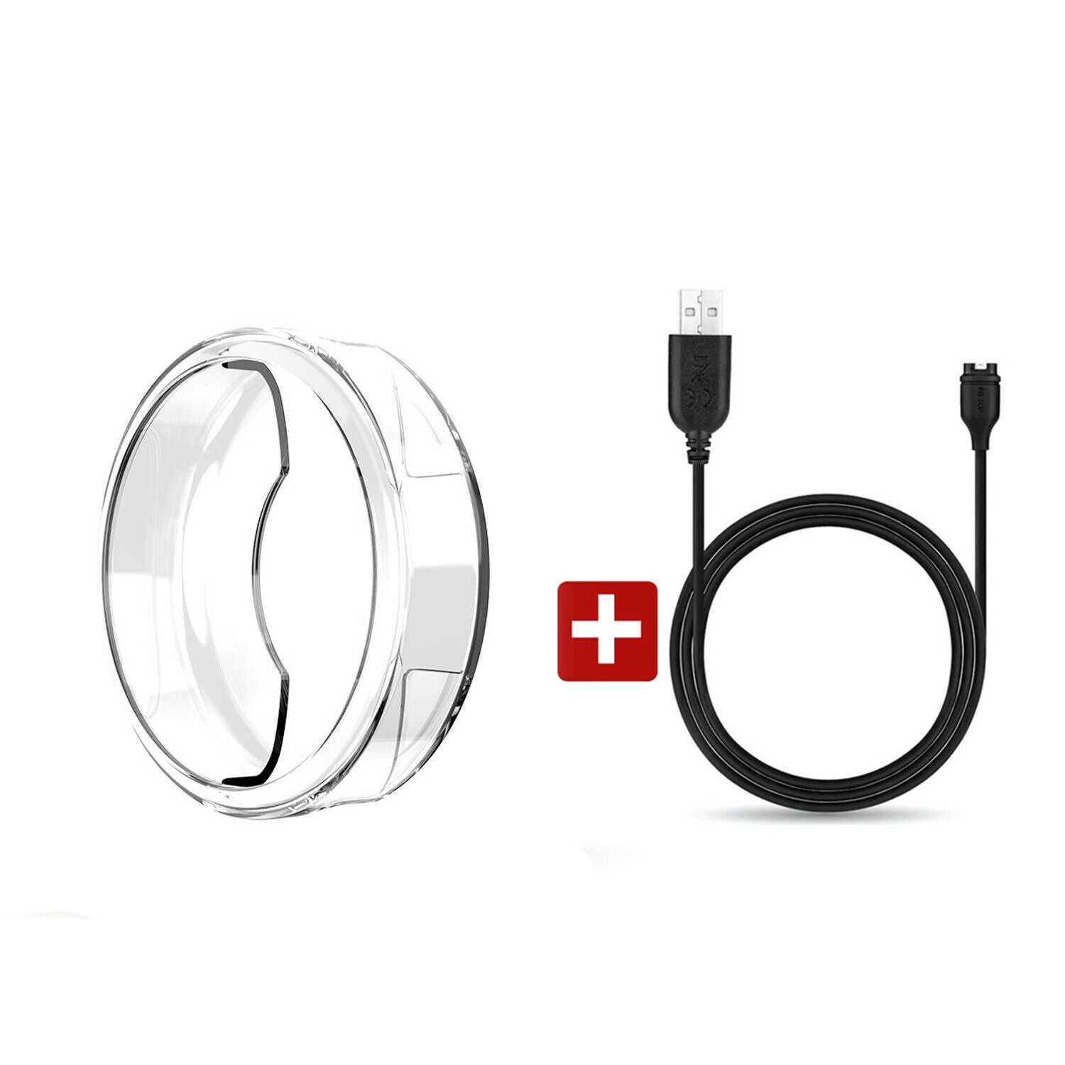 For Garmin Lily Case Cover Shockproof Clear TPU Soft Shell Charging Cable AU