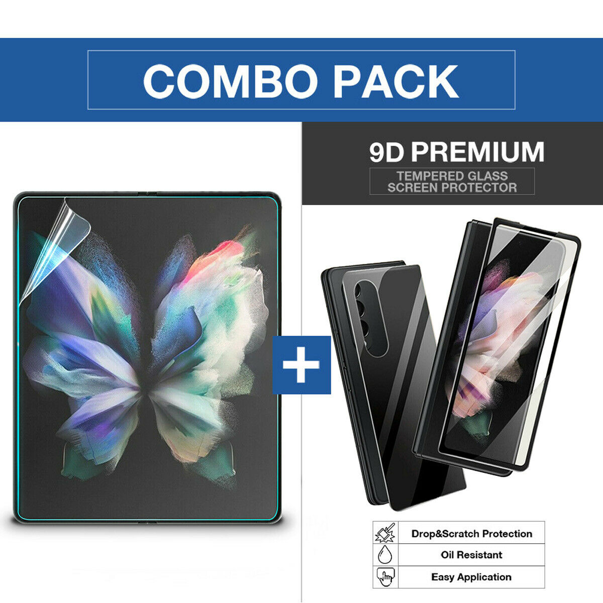 MAXSHIELD For Galaxy Z Fold 4 5G Tempered Glass Screen Protector Case Friendly