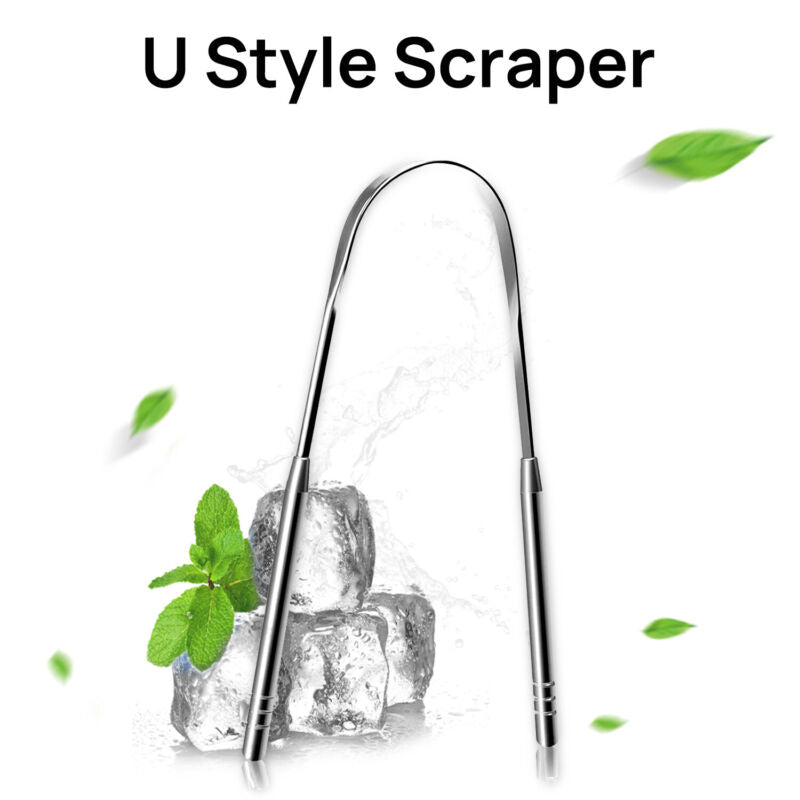 Tounge Cleaner Scraper Dental Care Oral Hygiene Mouth Kit Stainless Steel
