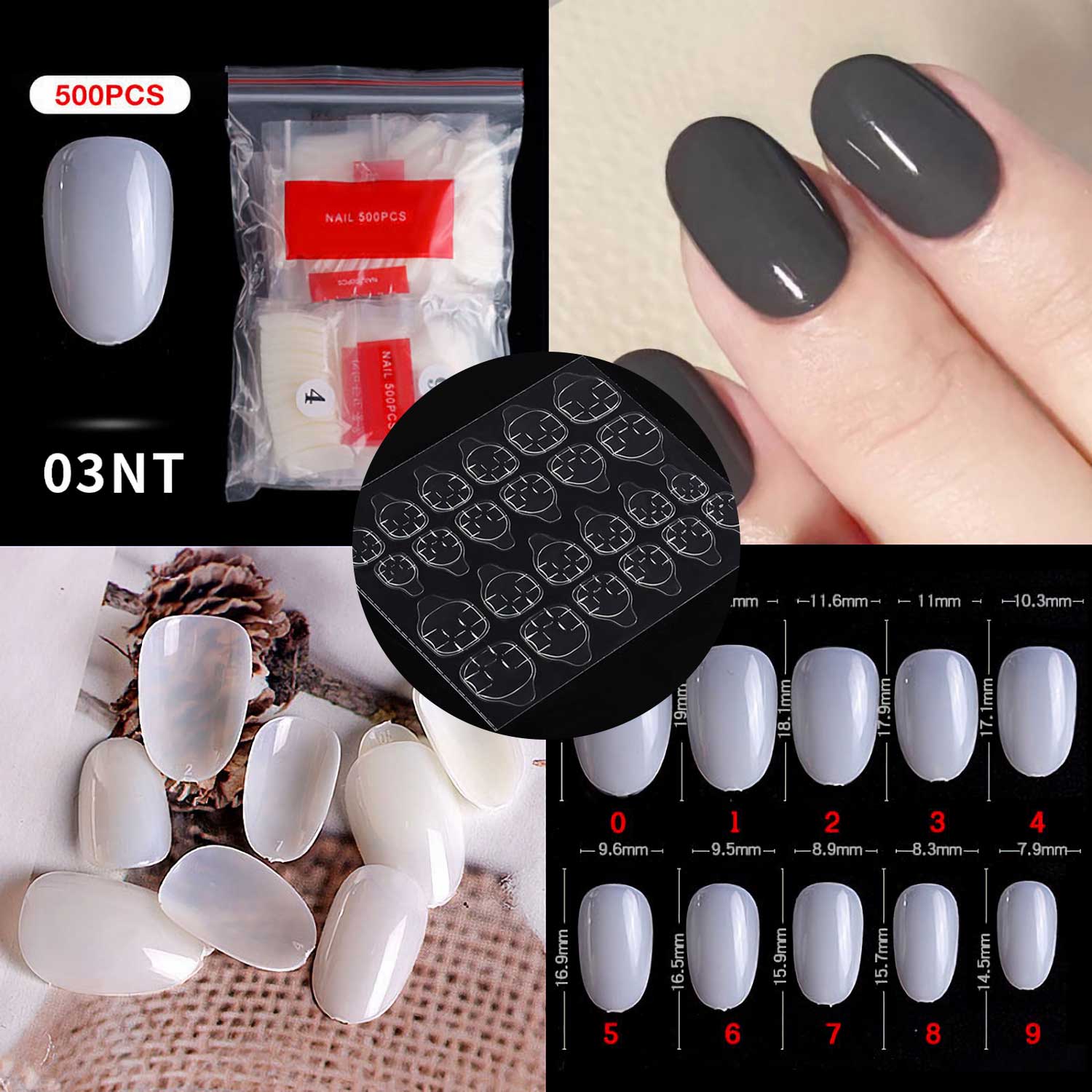 500Pcs Ballerina Nail Coffin Tips Long Art Full Cover Manicure Fake False Nails