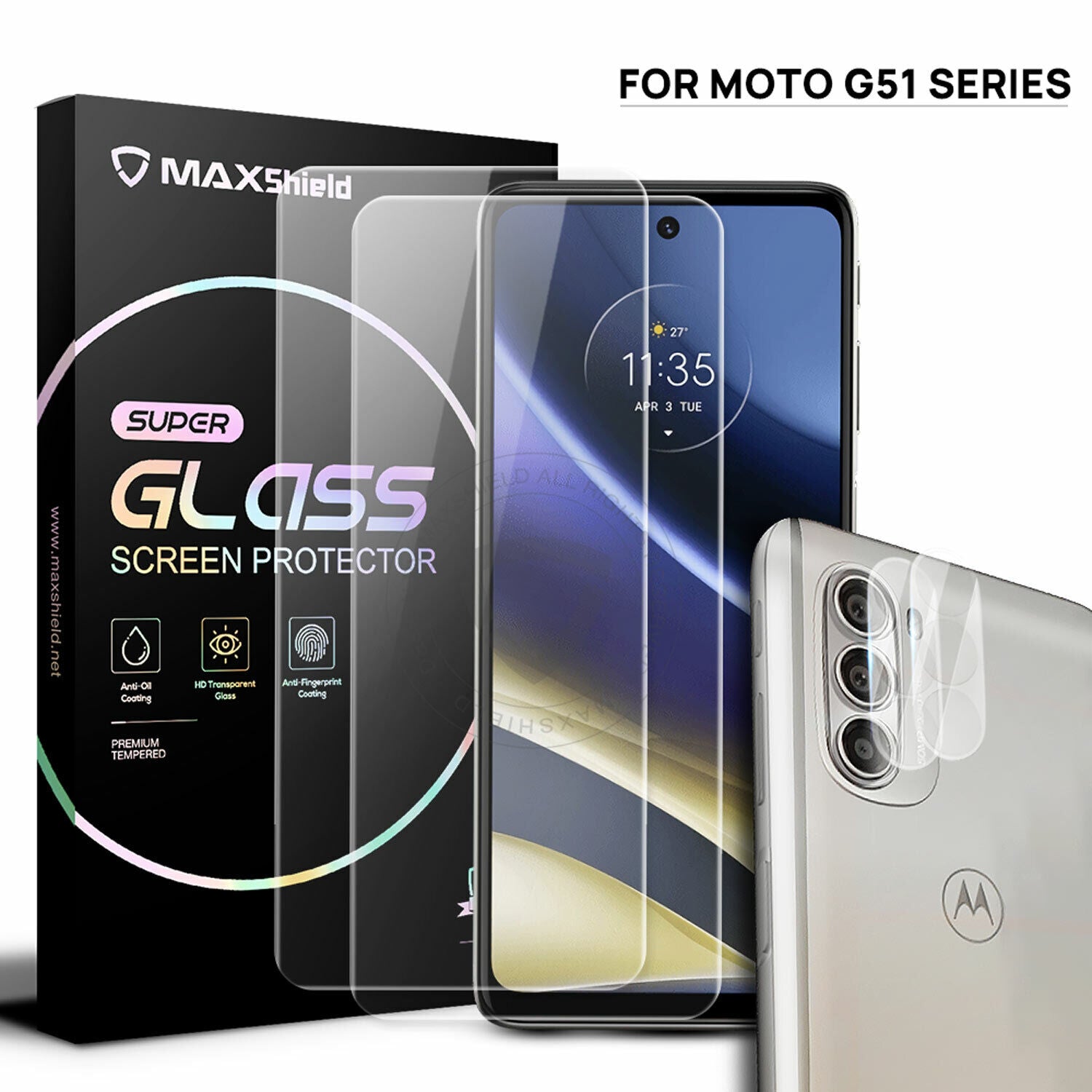 For Motorola Moto G82 5G Full Tempered Glass Screen Lens Camera Protector
