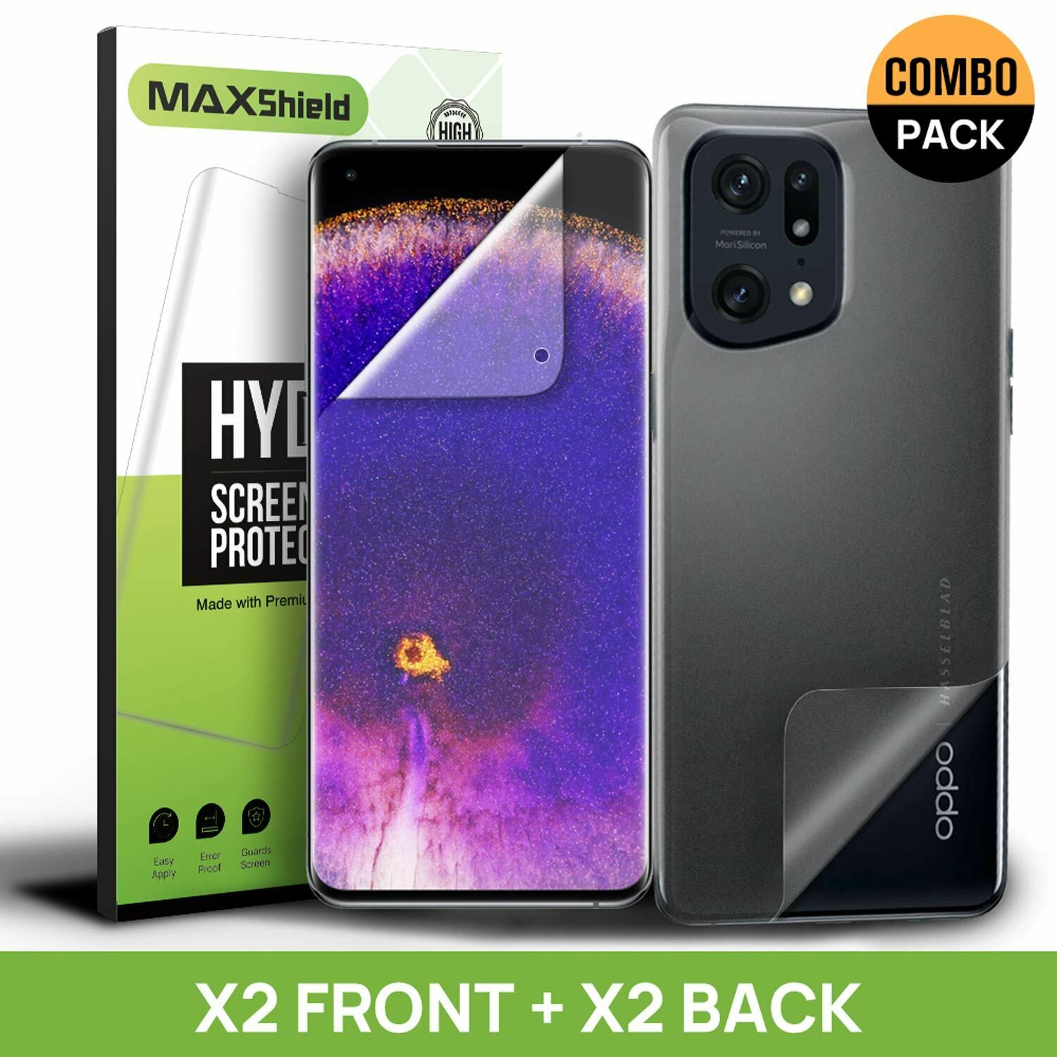 2X For OPPO Find X5 Pro Lite Hydrogel Full Coverage Back Screen Protector Film