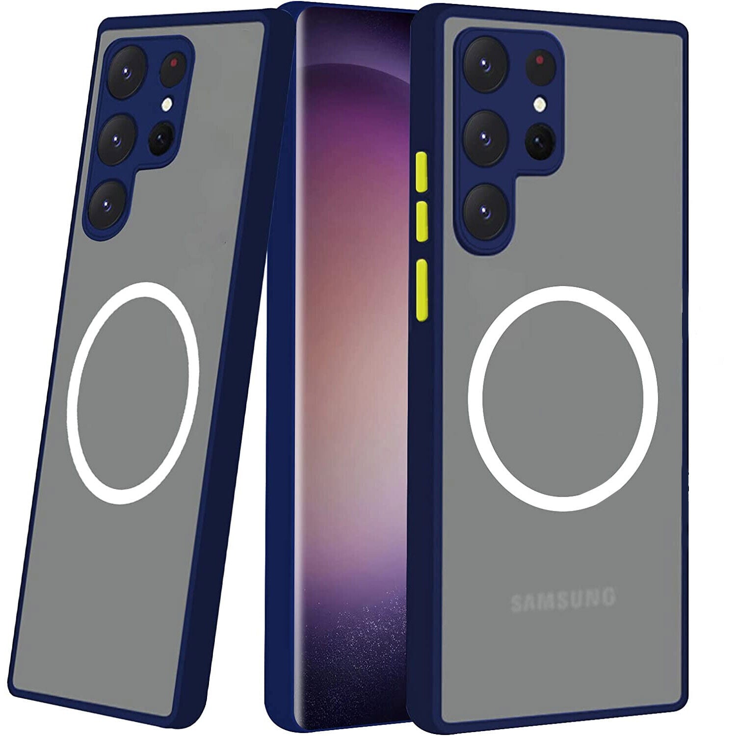 For Samsung S24 Plus Ultra Shockproof Clear Mag Safe Magnetic Case Cover