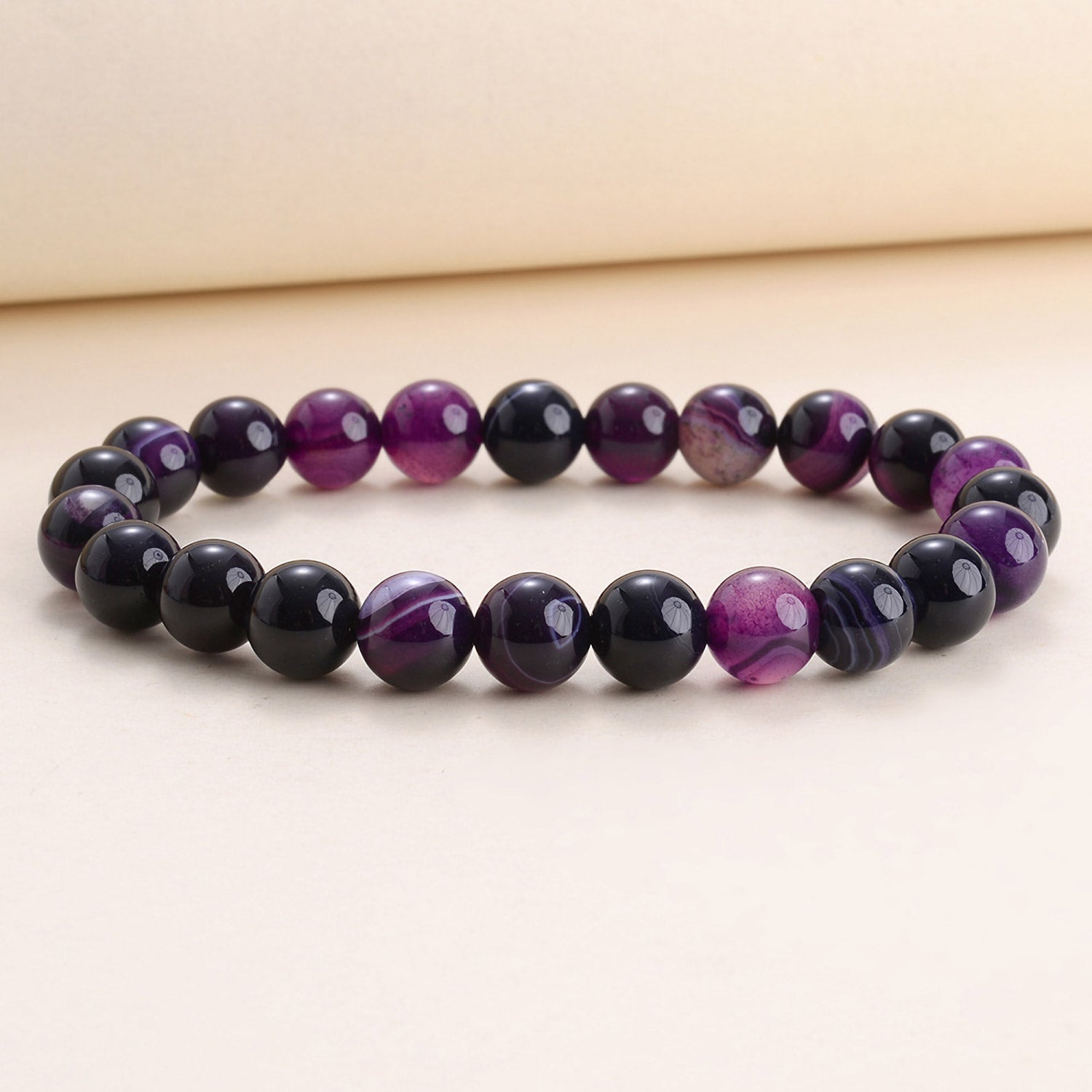 Natural Gemstone Beads Handmade Stretch Crystal Bracelets Healing Stone Reiki