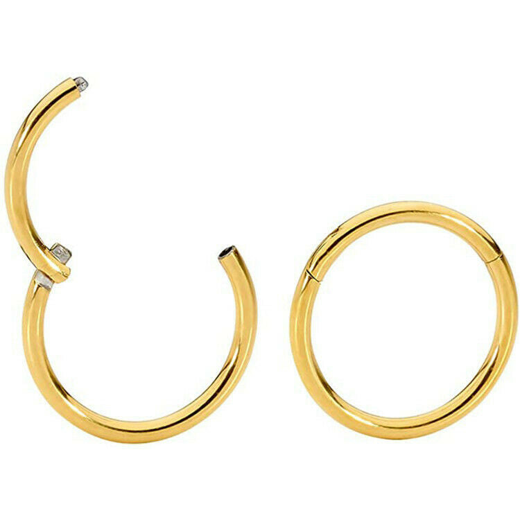 2X Nose Lip Ear Ring Hoop Rings Surgical Body Piercing Earring Stud 6 MM