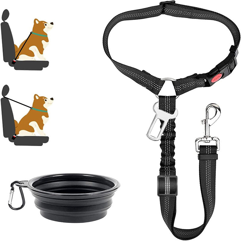 Elastic Headset Dog Car Safety Seat Belt Vehicle Lead Leash Restraint Adjustable