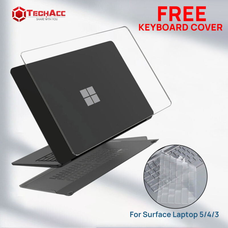 For Microsoft Surface Laptop Go 2 12.4" Clear Case Hard Shell Cover