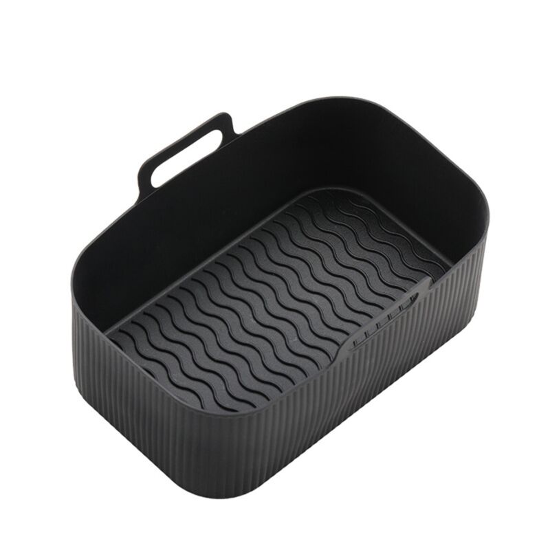 Air Fryer Durable Silicone Pot Basket Liner Rectangle Reusable Baking Tray