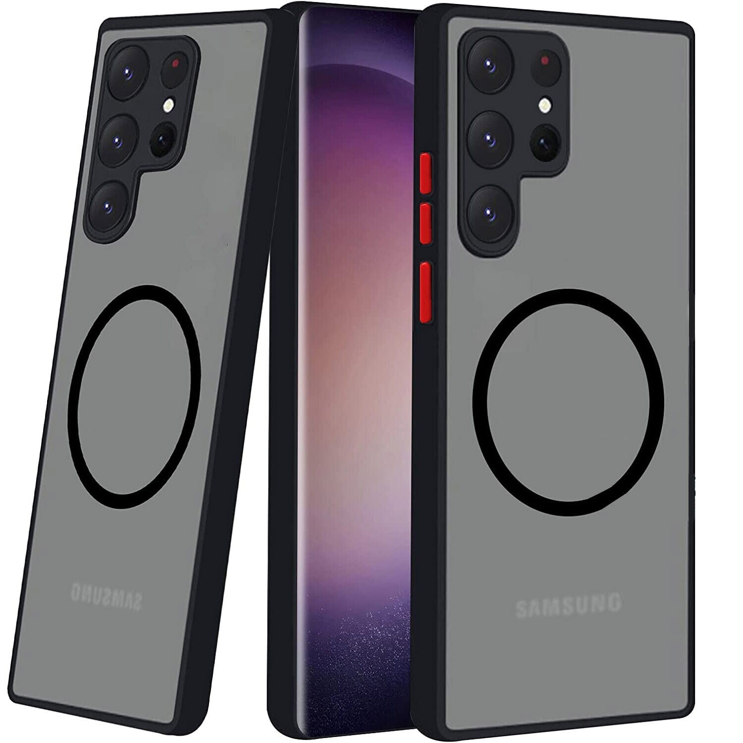 For Samsung S24 Plus Ultra Shockproof Clear Mag Safe Magnetic Case Cover