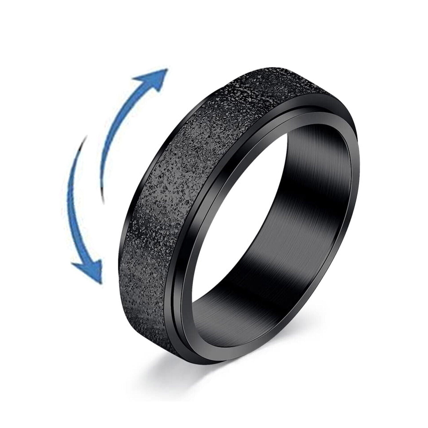 Anxiety Spinner Rings Rotating Stress Fidget Band Men or Women Unisex S/Steel AU