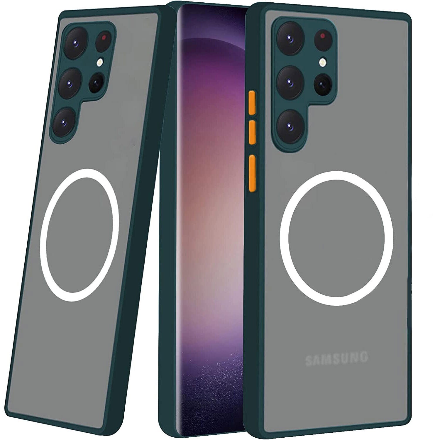 For Samsung S24 Plus Ultra Shockproof Clear Mag Safe Magnetic Case Cover