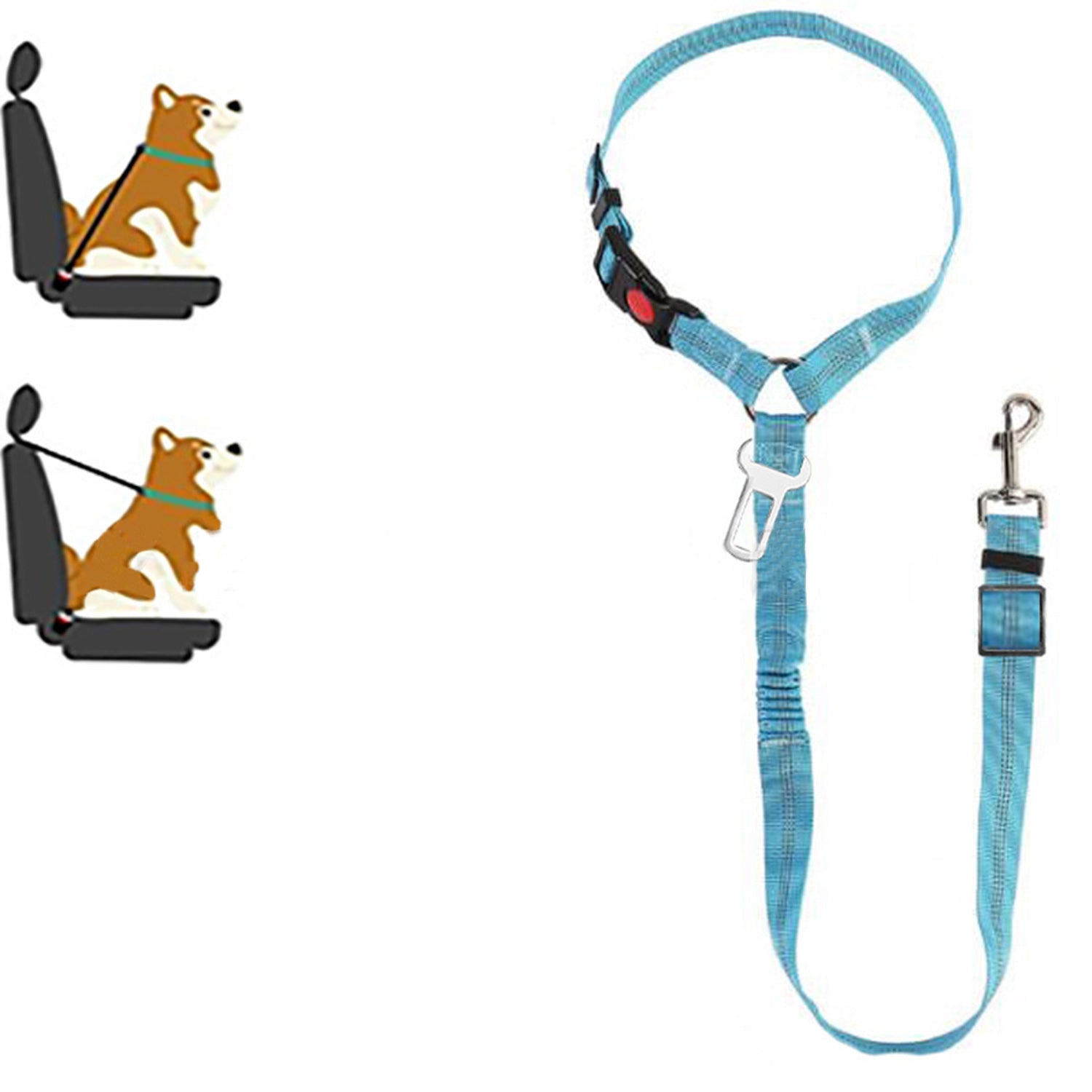 Elastic Headset Dog Car Safety Seat Belt Vehicle Lead Leash Restraint Adjustable