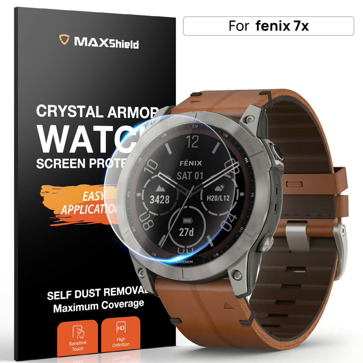 2x For Garmin Fenix 7 7S 7X Solar Sapphire Tempered Glass Screen Protector Cover