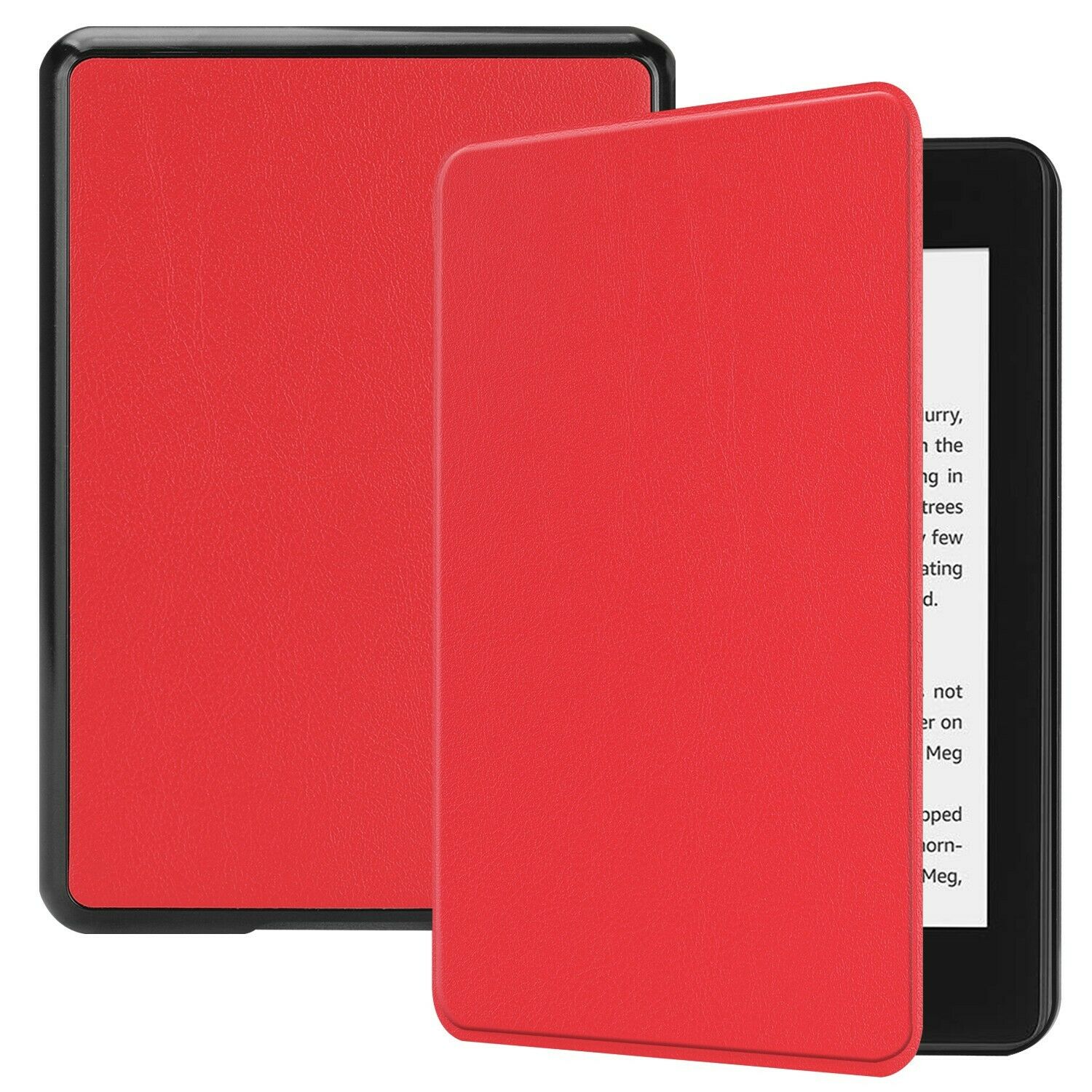 Leather Case Cover For Amazon All New Waterproof Kindle Paperwhite 4 10th 2018 PQ94WIF-Red