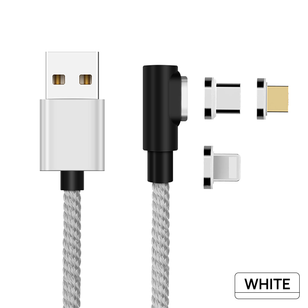 90 Degree 5A USB Magnetic Data Charging Cable Fast Charger For iPhone