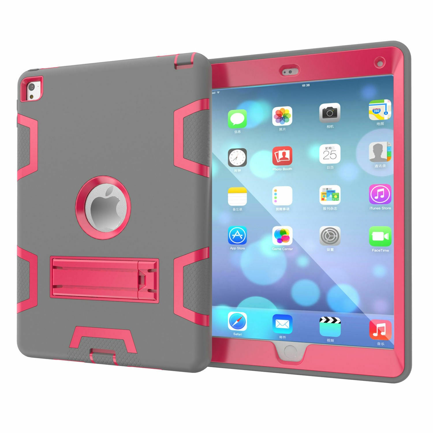 Kids Shockproof Case Heavy Duty Tough Kick Stand Cover for iPad Mini 1/2/3